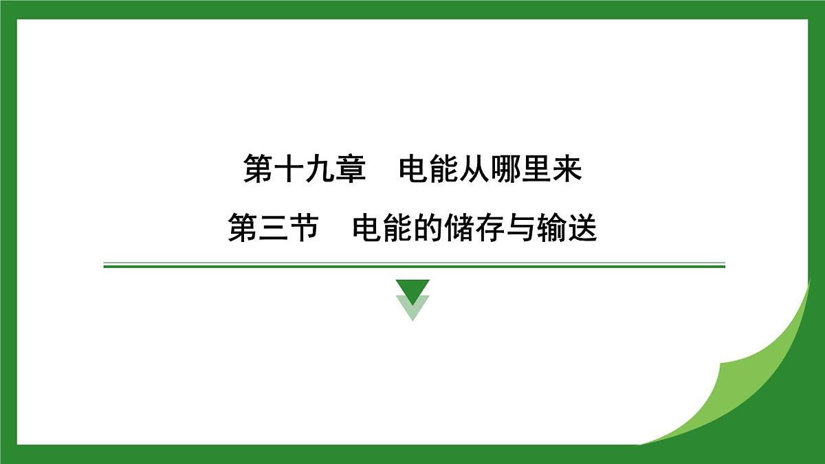 沪科版物理九年级全一册19.3 电能的储存与输送+实践　调研电磁学对人类社会的影响 课件 （含答案）第1页