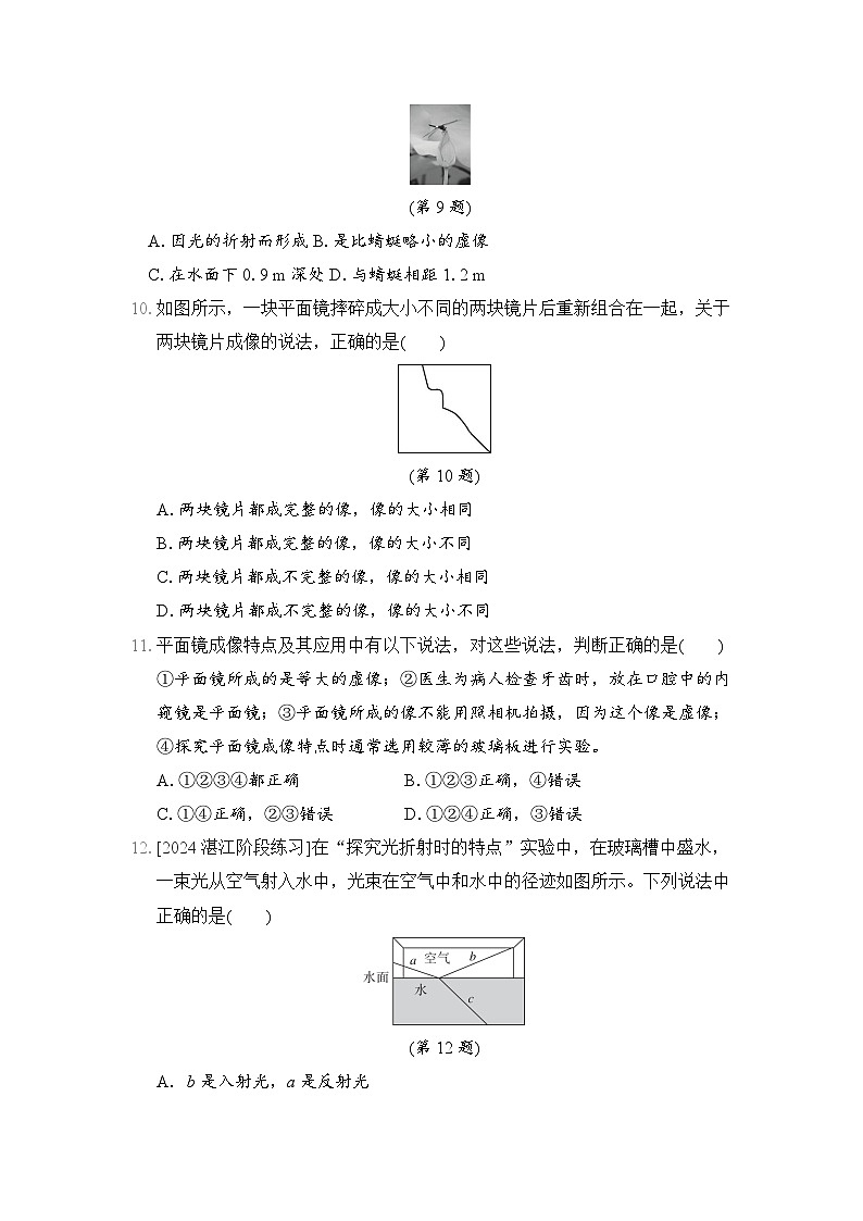 八年级物理上册 第四章　光现象 单元测试卷（人教版 2024年秋）第3页