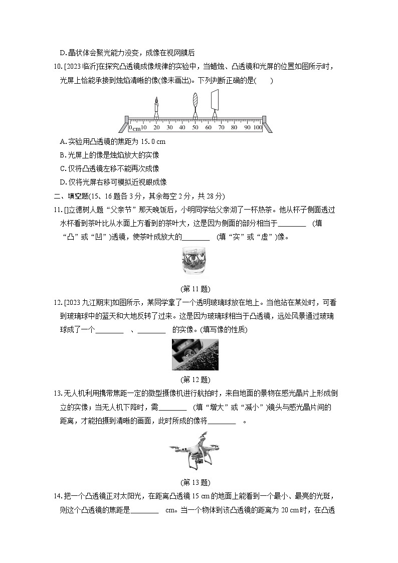 八年级物理上册 第五章　透镜及其应用 单元测试卷（人教版 24秋）第3页