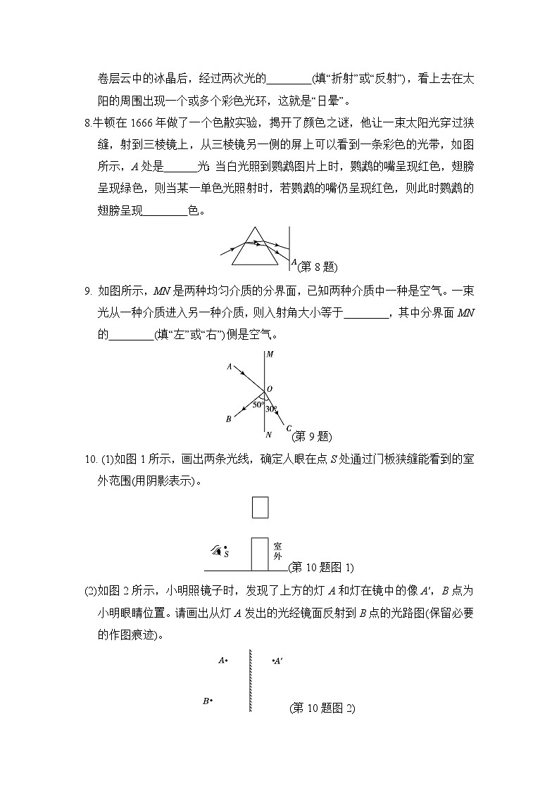 沪科版八年级物理上册 第三章　光的世界 单元测试卷（2024年秋）第2页