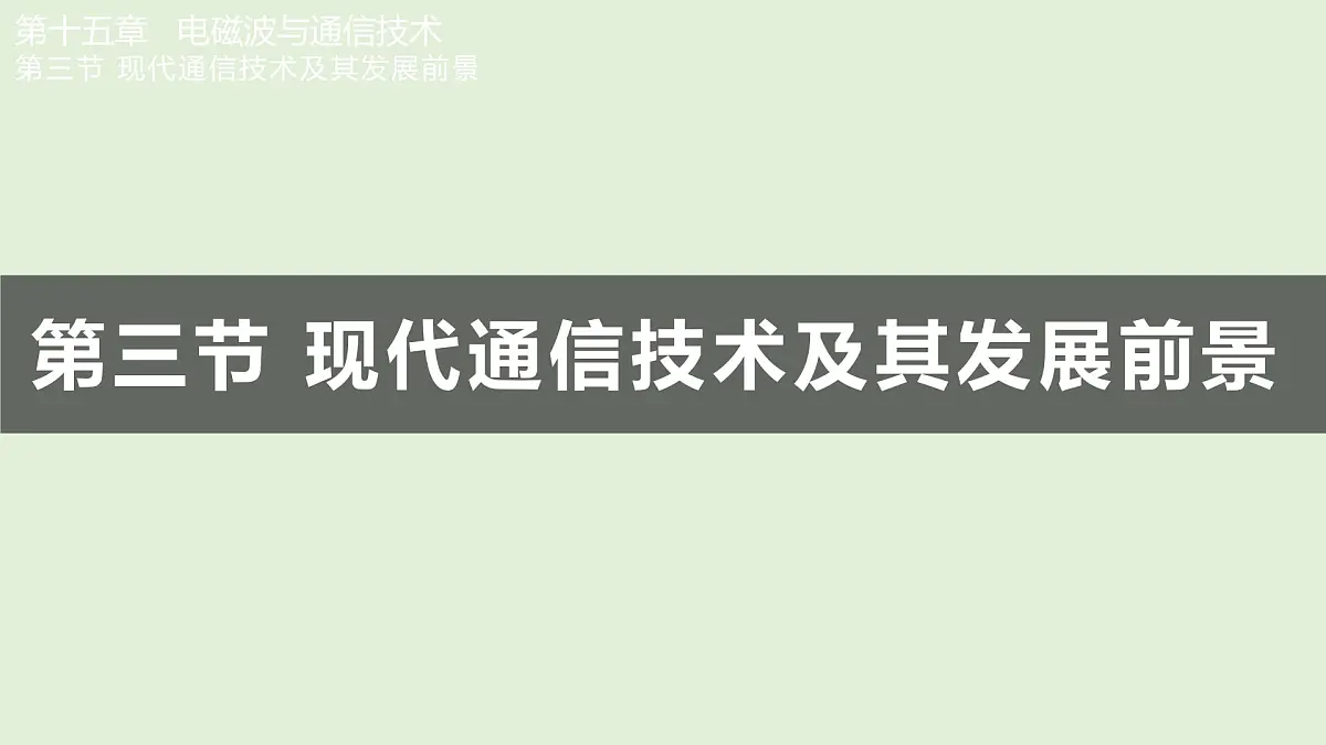 15.3 现代通信技术及其发展前景（课件）2025-2026学年北师大版九年级物理全册第1页