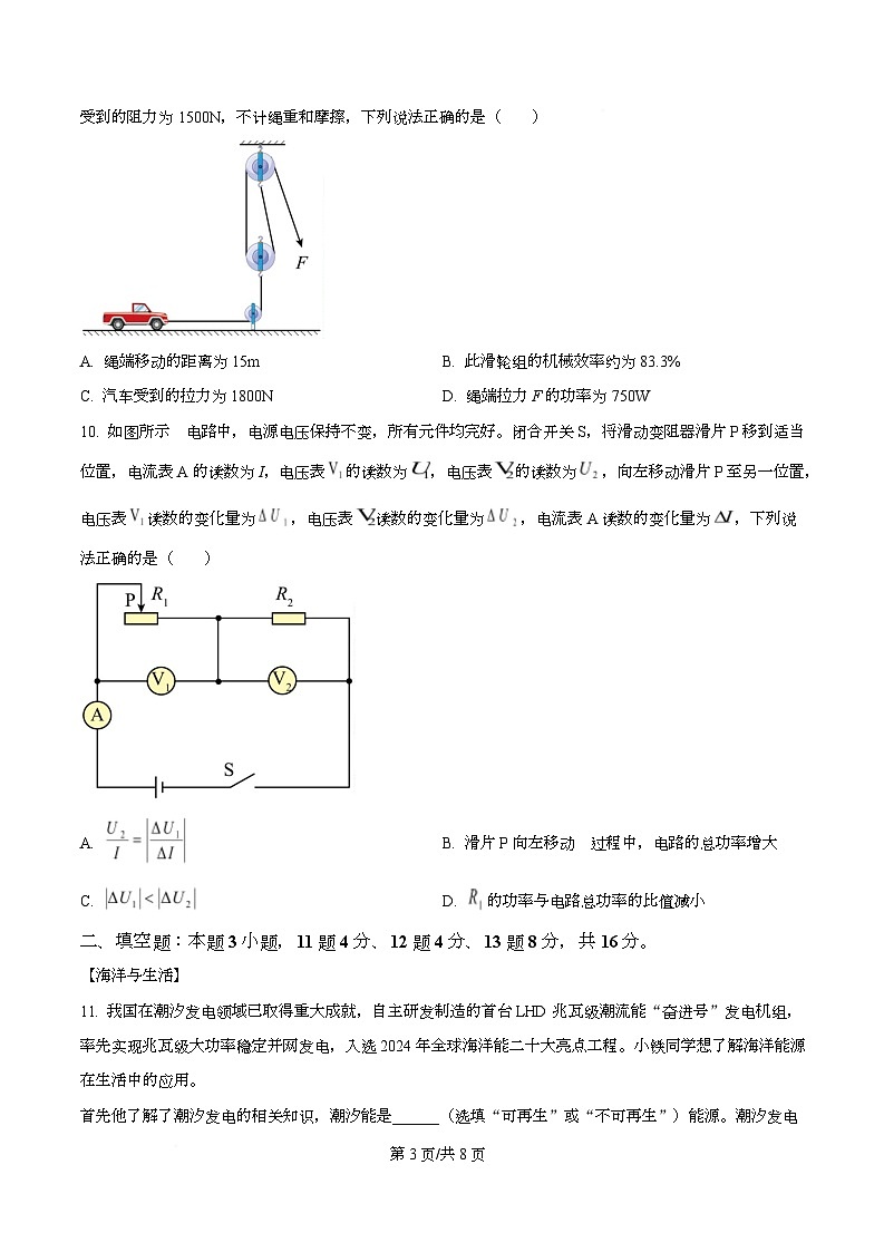 2025年黑龙江省大庆市中考物理试题（原卷版）第3页