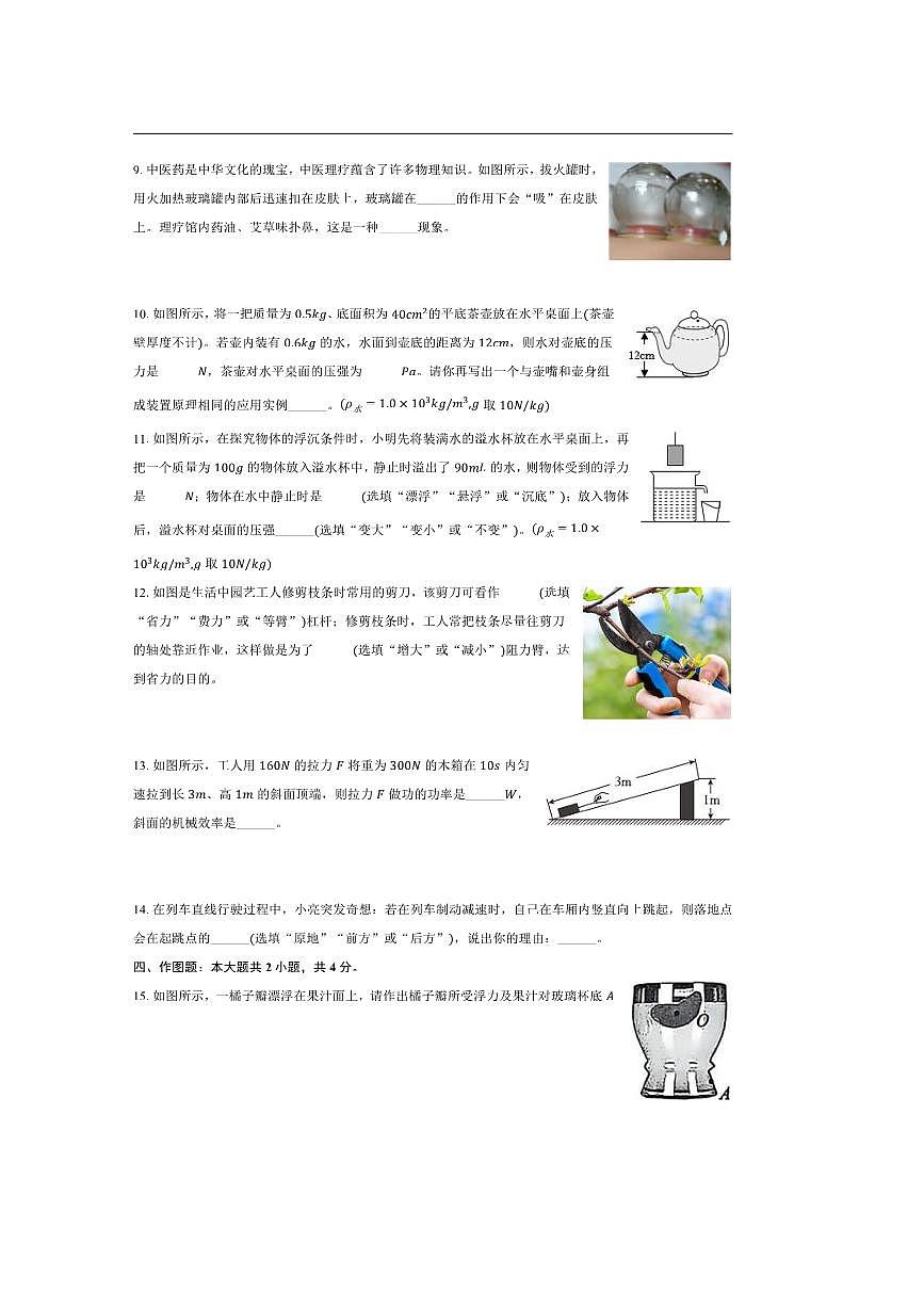 2024～2025学年河南省安阳市林州市八年级(下)期末物理试卷(含解析)第3页