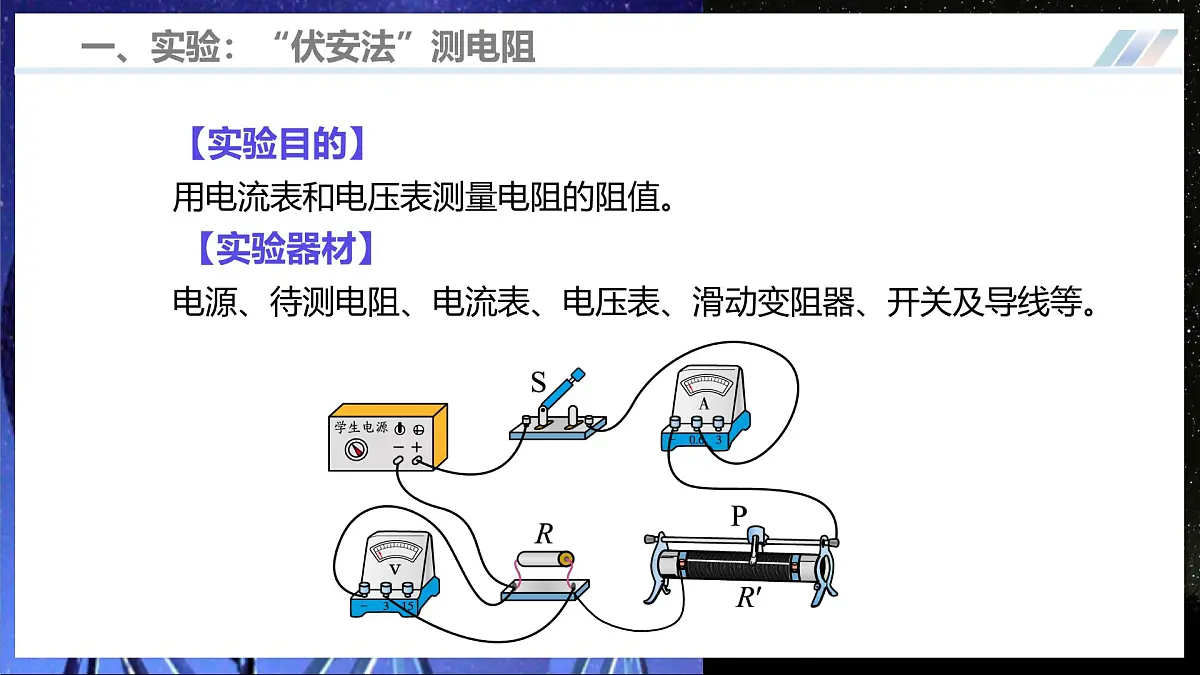 第三节 测量：用电流表和电压表测量电阻（培优教学课件）物理沪科版2024九年级全一册第6页