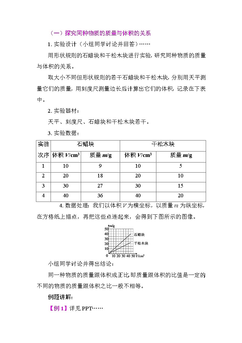 6.2 密度 教案 人教版物理八年级上册第2页