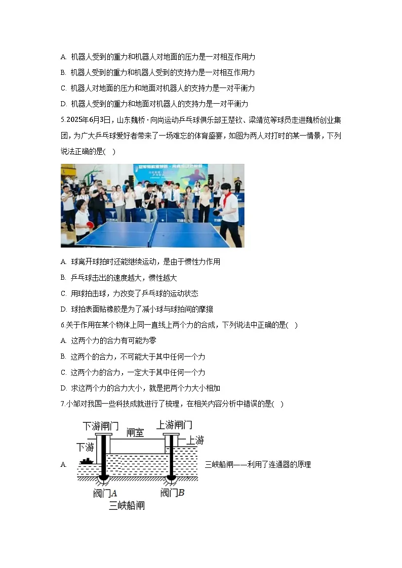 山东省滨州市邹平市2024-2025学年八年级下学期期末物理试题（解析版）第2页