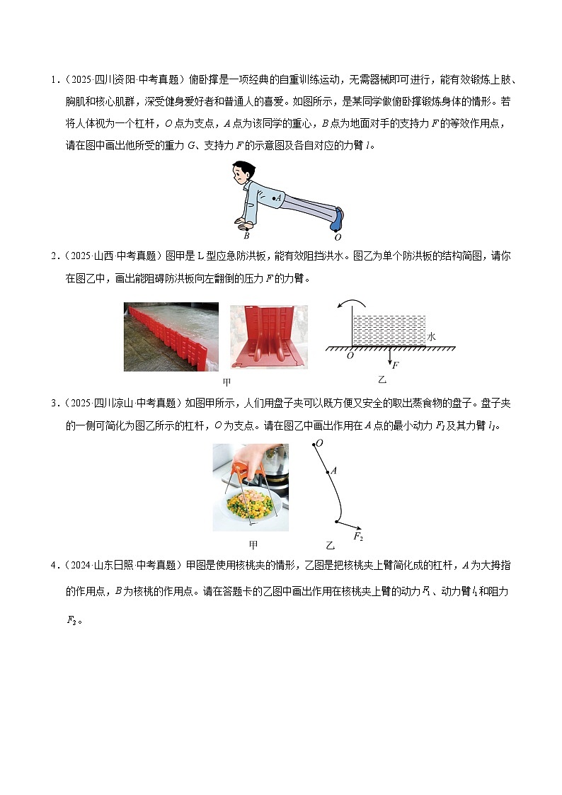 三年（2023-2025）中考物理真题分类汇编：专题15 功与简单机械作图实验和计算专题（原卷版）第3页