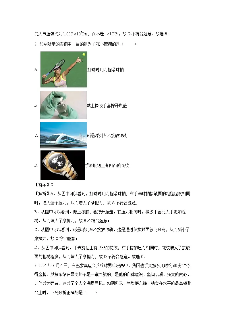 湖南省株洲市攸县2024-2025学年八年级下学期期中物理试题第2页