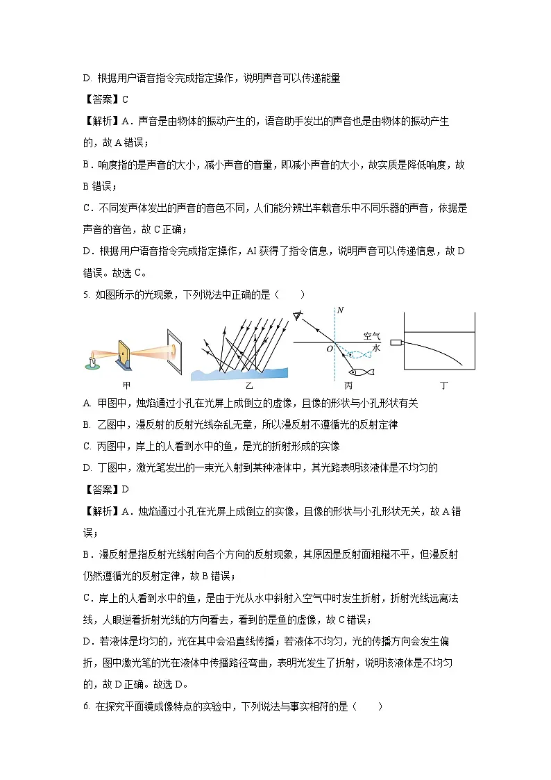 2025年山东省临沂市平邑县中考二模物理试题（解析版）第3页