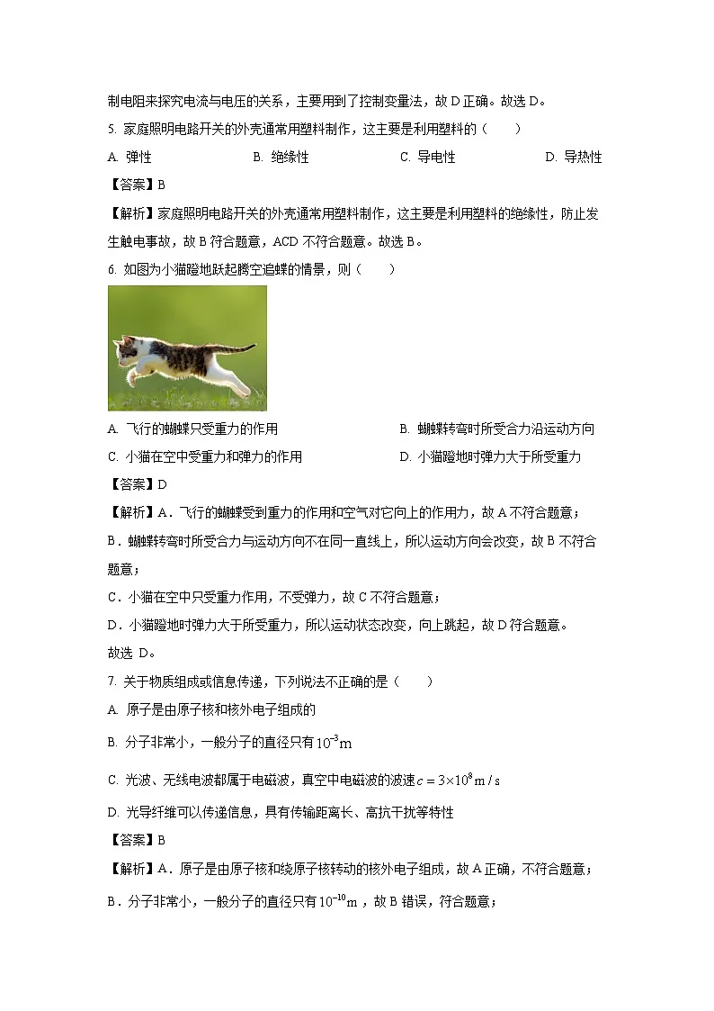 2025年山东省青岛市市南区中考一模物理试题（解析版）第3页