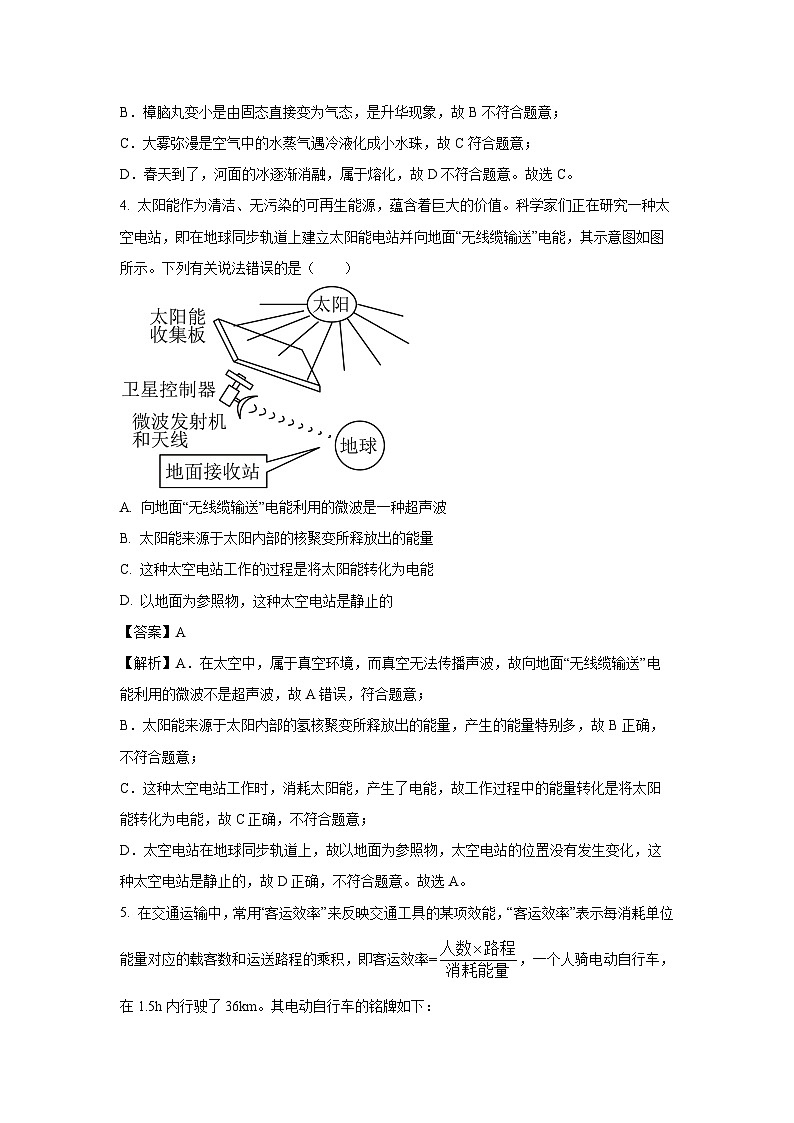山东省日照市五莲县2024-2025学年九年级下学期期中考试物理试题（解析版）第3页