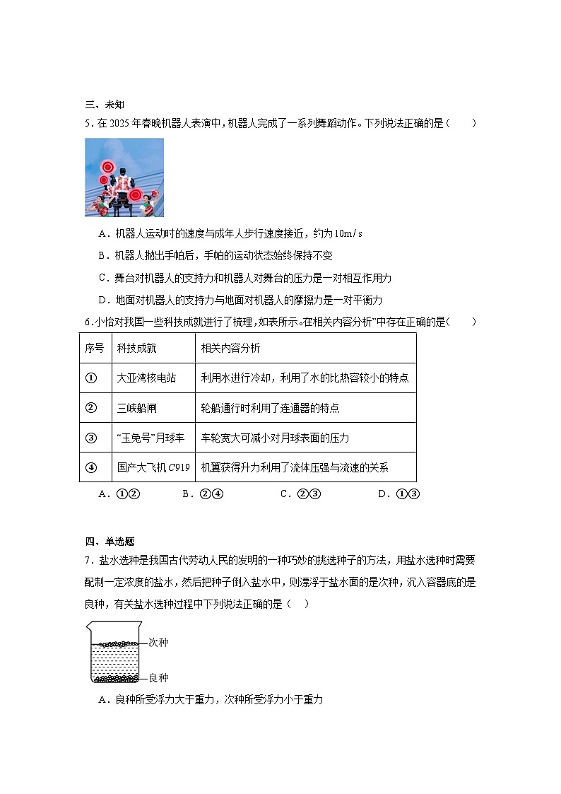 2025年湖南省益阳市中考物理二模试卷（无答案）第2页