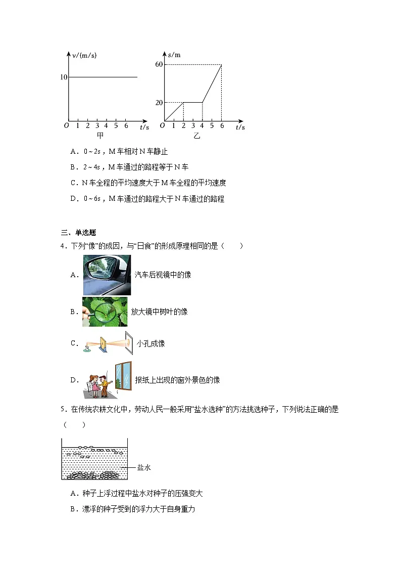 2025年山东省日照市开发区中考物理一模试卷（无答案）第2页
