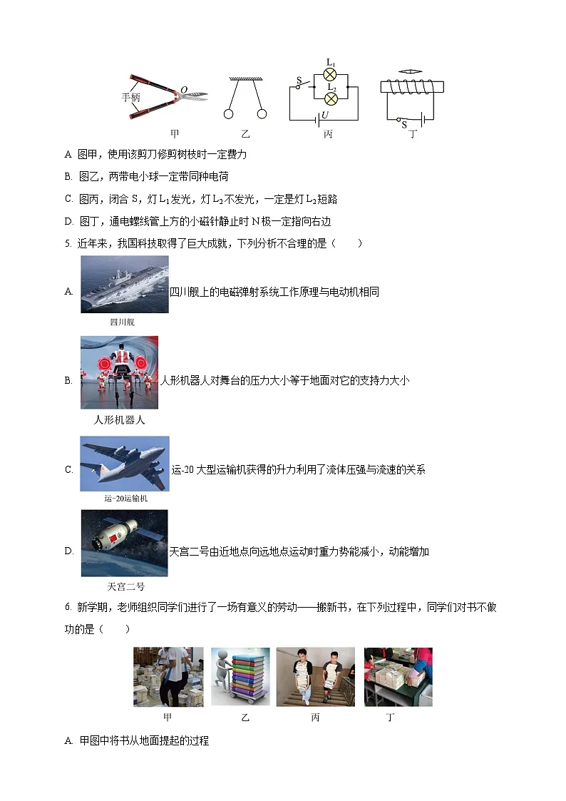 2025年四川省南充市中考物理真题（原卷版）第2页