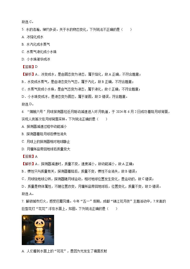 2025年四川省成都市中考物理真题（解析版）第3页