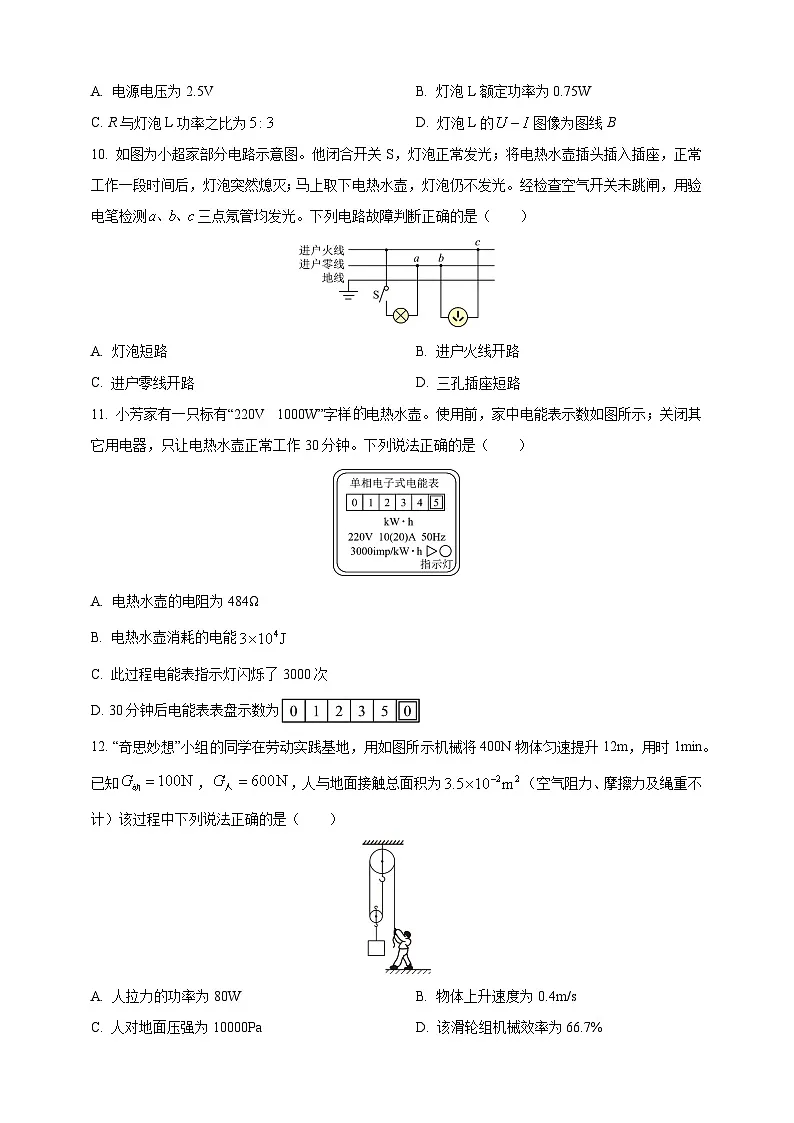 2025年四川省达州市中考物理真题（原卷版）第3页