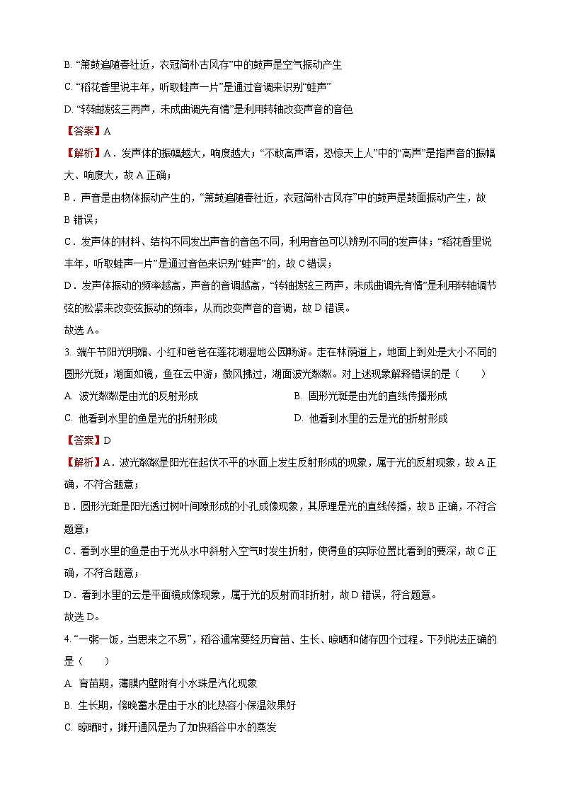 2025年四川省达州市中考物理真题（解析版）第2页