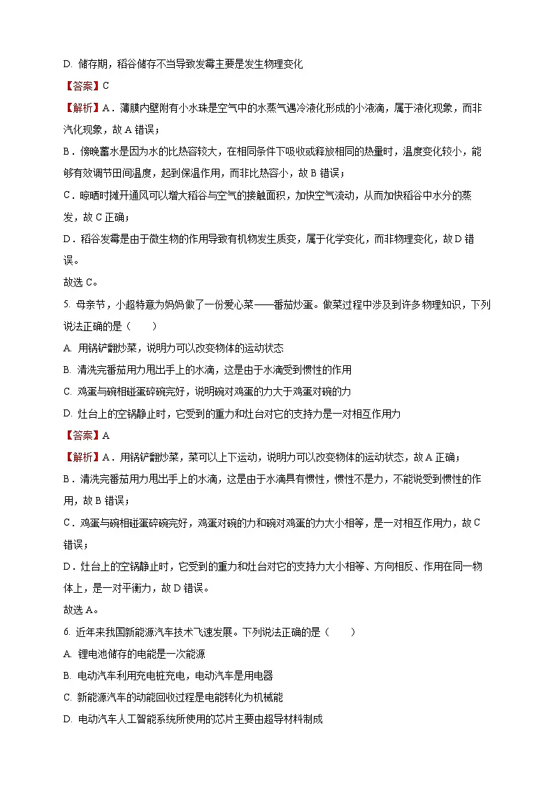 2025年四川省达州市中考物理真题（解析版）第3页