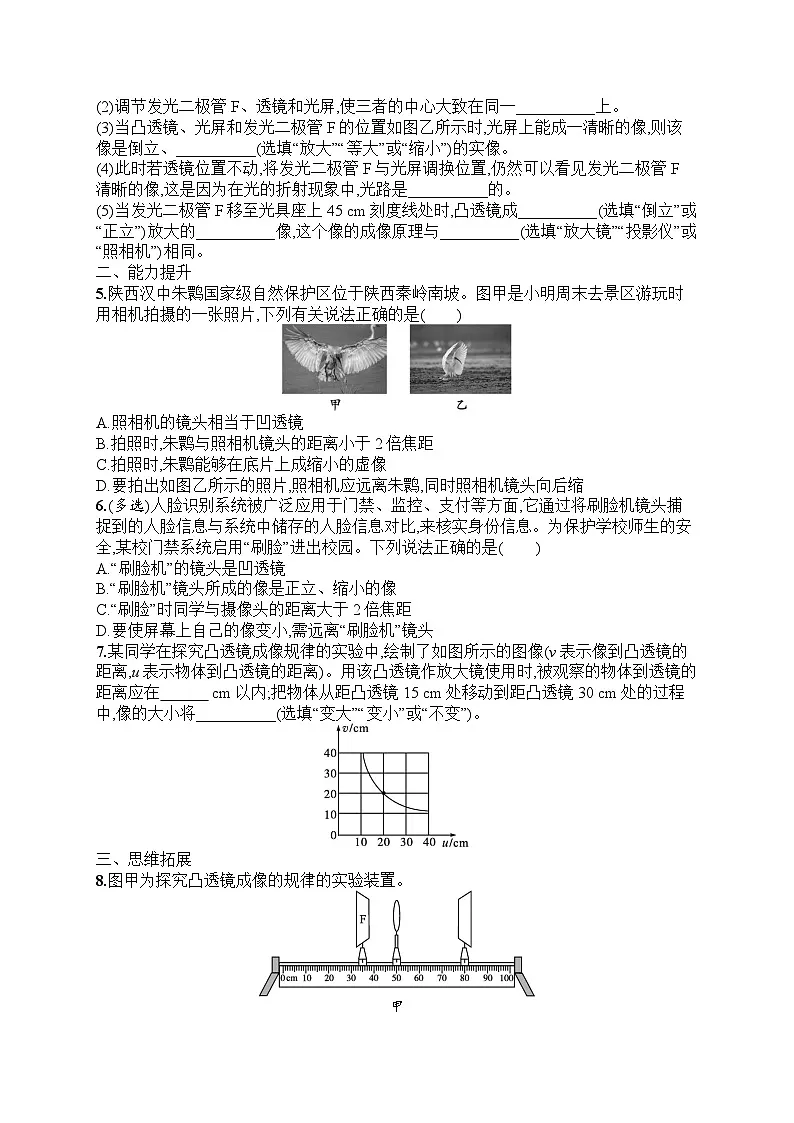 2025年人教版初中物理八年级上册第5章　透镜及其应用第3节　凸透镜成像的规律课后知能演练（含答案）第2页