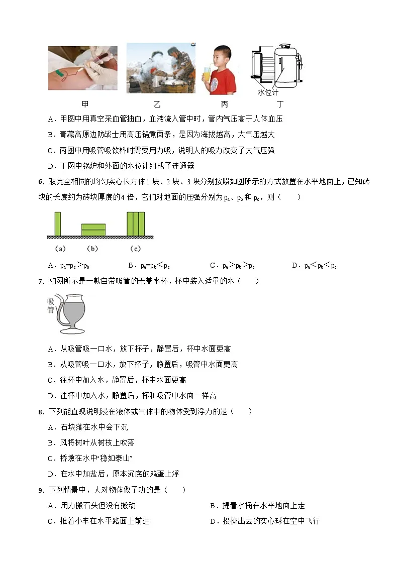 四川省绵阳市梓潼县2024-2025学年八年级下学期期末考试物理试卷第2页
