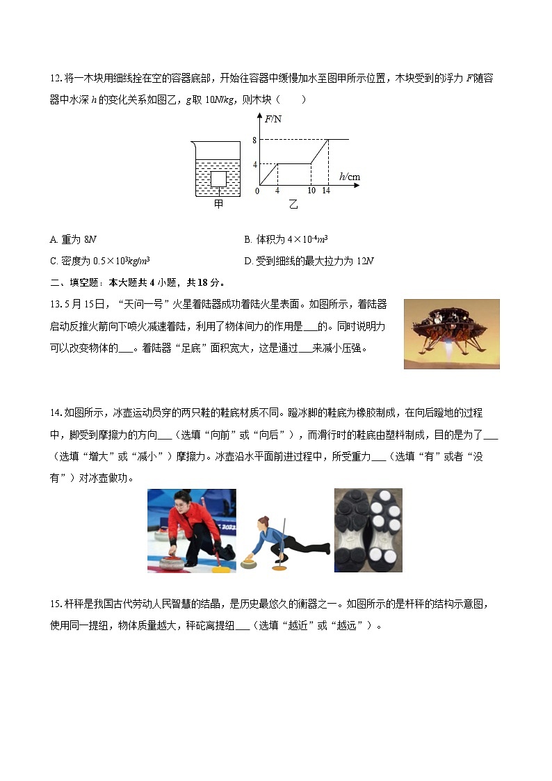 2024-2025学年湖南省郴州市汝城县八年级（下）期末物理试卷-自定义类型第3页