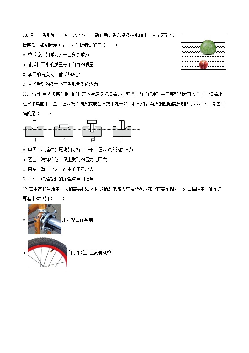2024-2025学年山东省聊城市高唐县八年级（下）期末物理试卷-自定义类型第3页