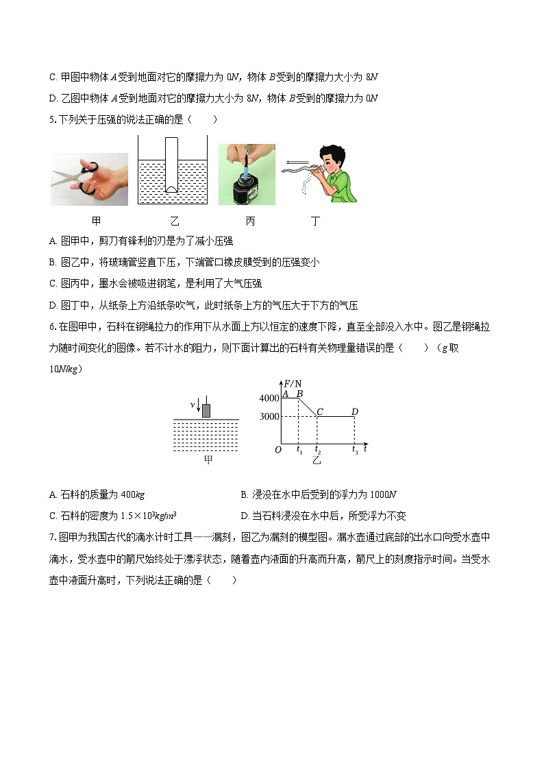 2024-2025学年山东省德州市陵城区八年级（下）期末物理试卷-自定义类型第2页