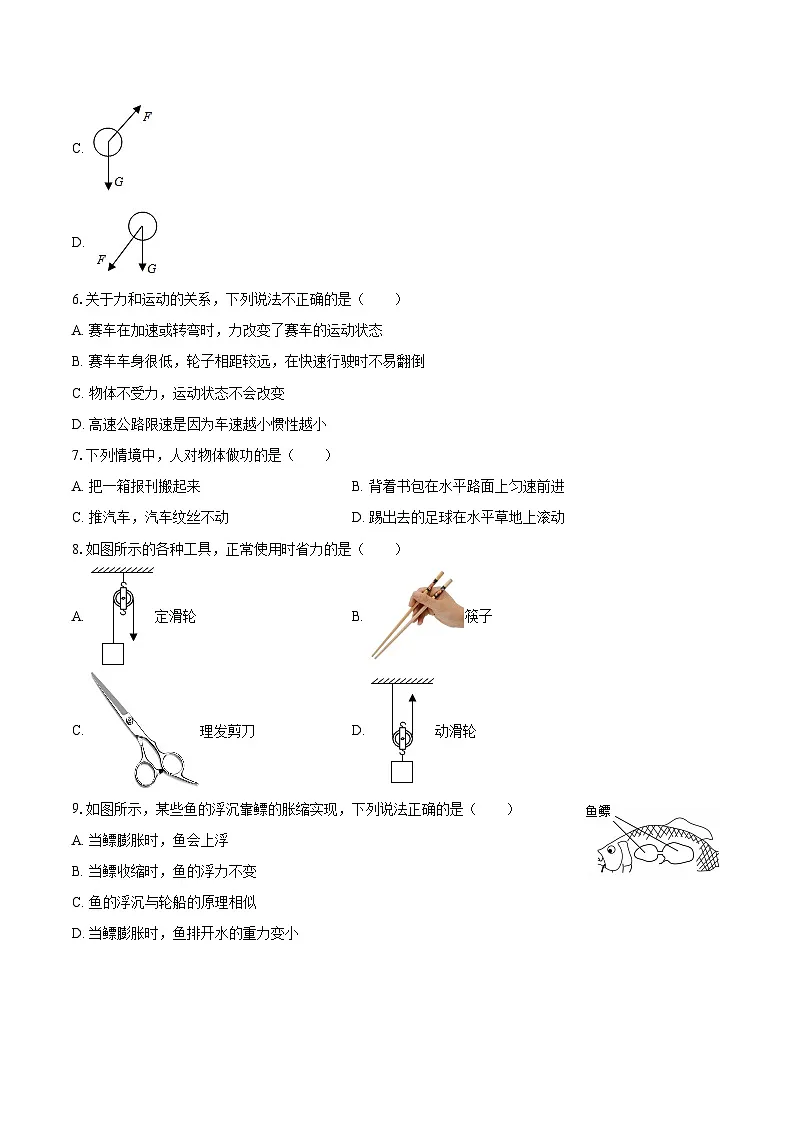2024-2025学年山东省菏泽市鄄城县八年级（下）期末物理试卷-自定义类型第2页