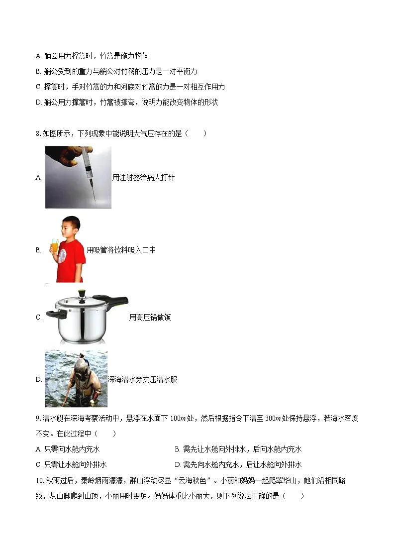 2024-2025学年湖北省咸宁市嘉鱼县、赤壁市八年级（下）期末物理试卷-自定义类型第2页