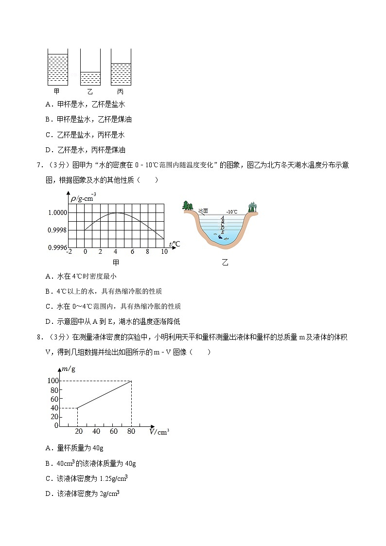 黑龙江省绥化市明水县第二中学2023-2024学年八年级上学期月考物理试卷（12月份）第2页