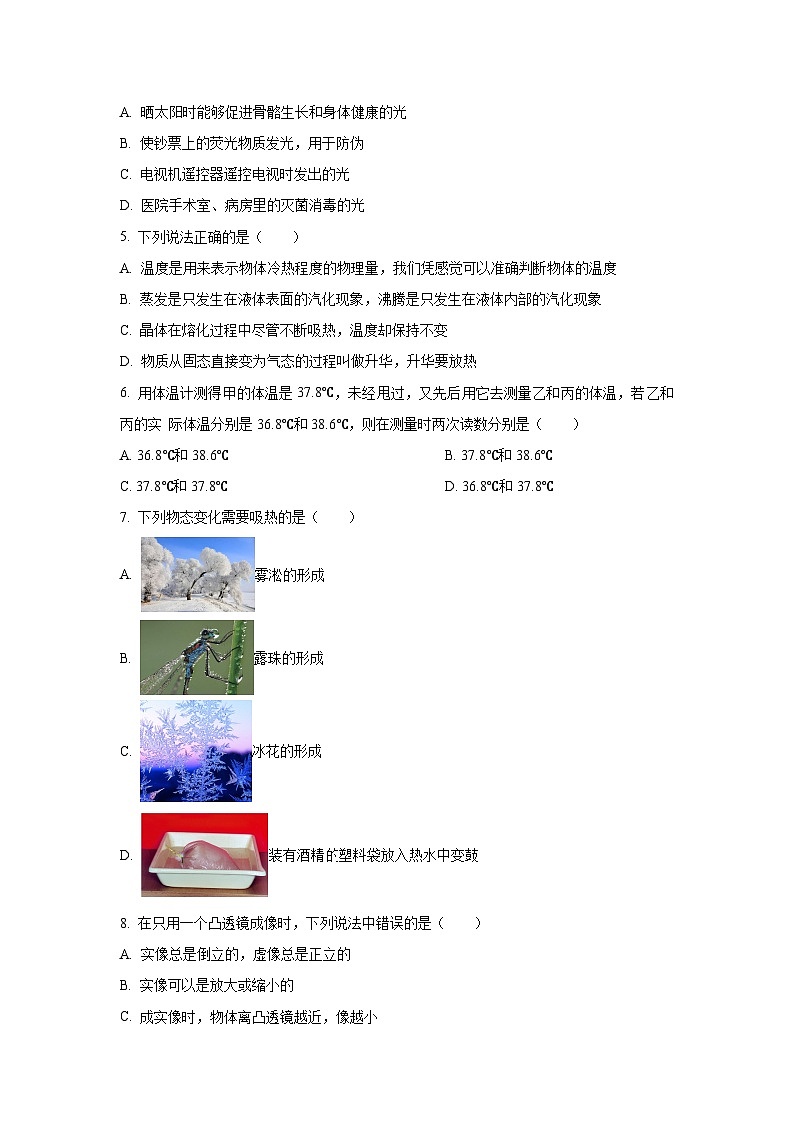 江苏省徐州市沛县2024-2025学年八年级上学期第二次月考物理试卷（学生版）第2页