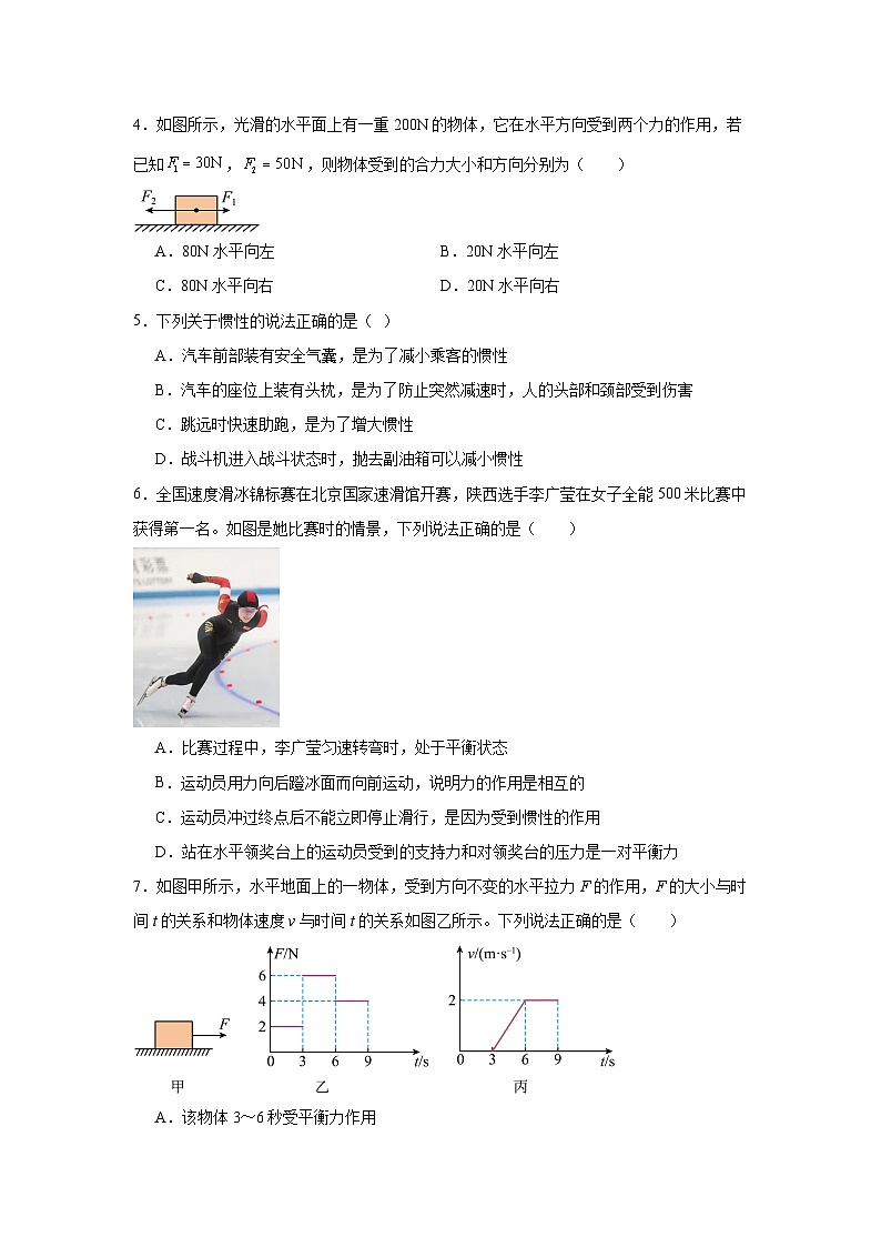 2024-2025学年内蒙古通辽市科尔沁左翼中旗东片联盟八年级下学期期中考试物理试题第2页