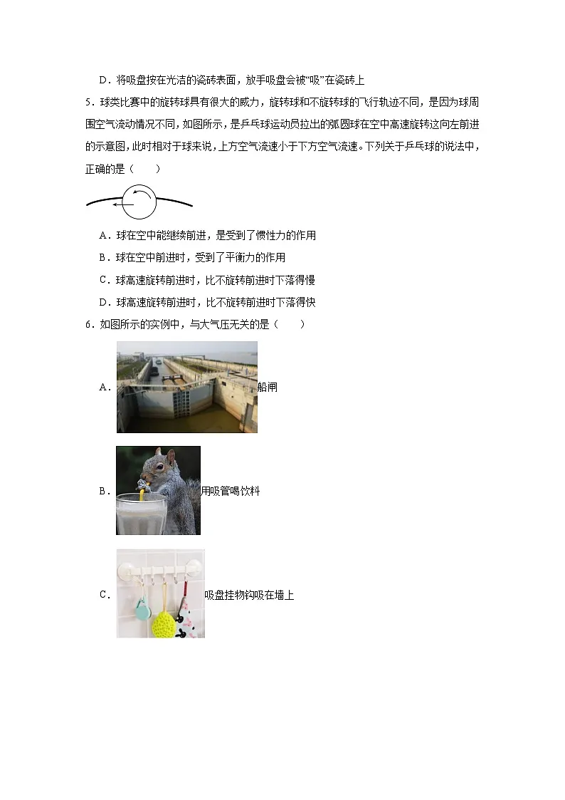 2024-2025学年山东省济南甸柳第一中学八年级下学期期中考试物理试题第2页
