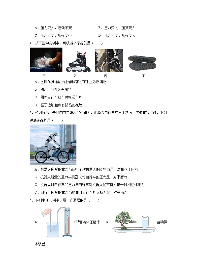 2024-2025学年山东省潍坊市坊子区八年级下学期期中考试物理试题第2页