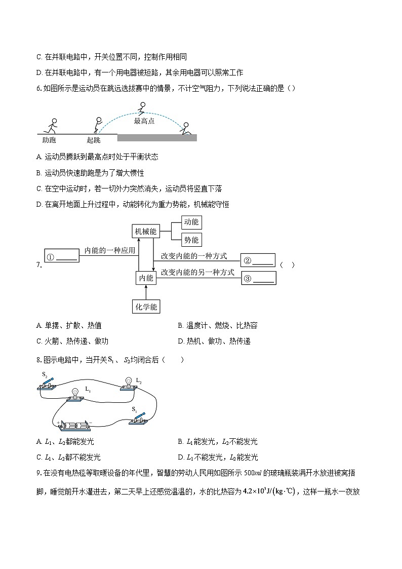2025-2026学年江苏省南通市张謇第一初级中学九年级（上）第一次月考物理试卷-自定义类型第2页
