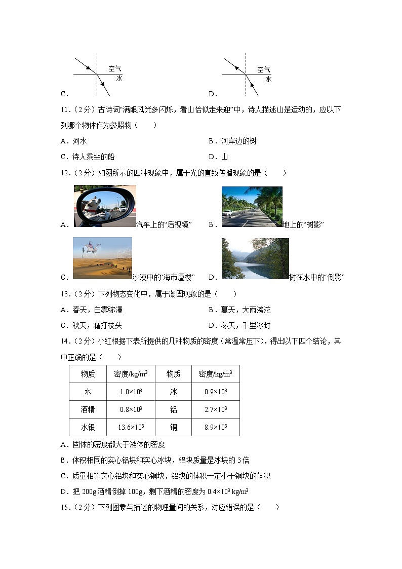 河北省张家口市宣化区2021-2022学年八年级上学期期末模拟练习物理试卷第3页