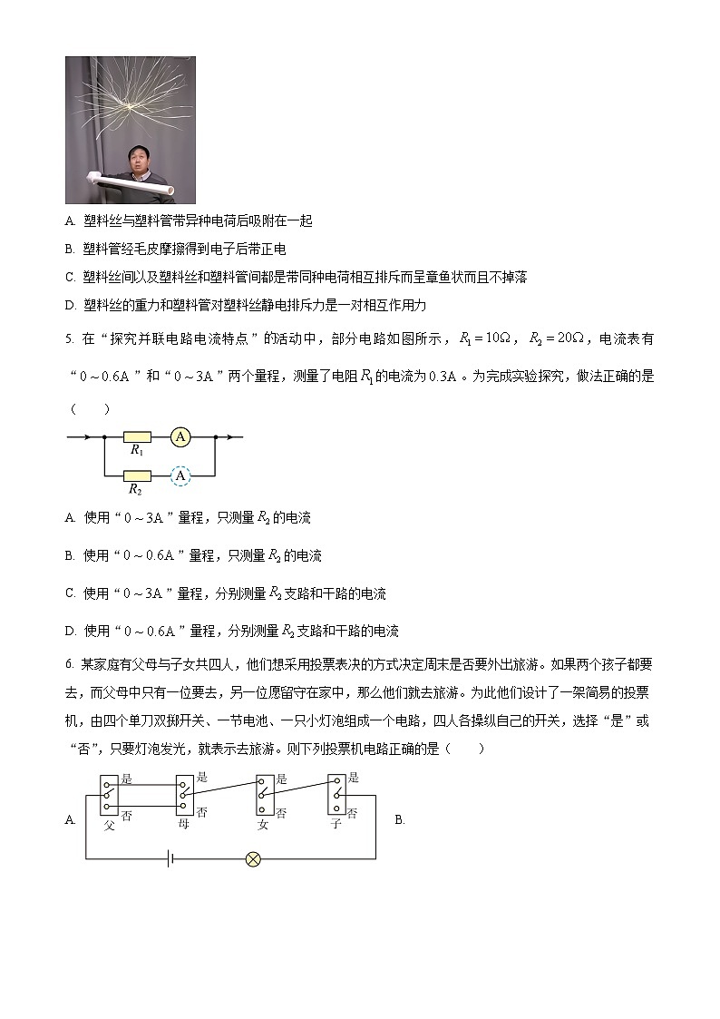 精品解析：广东省深圳市福田区莲花中学北校区2024~2025学年九年级上学期期中物理试题（原卷版）第2页