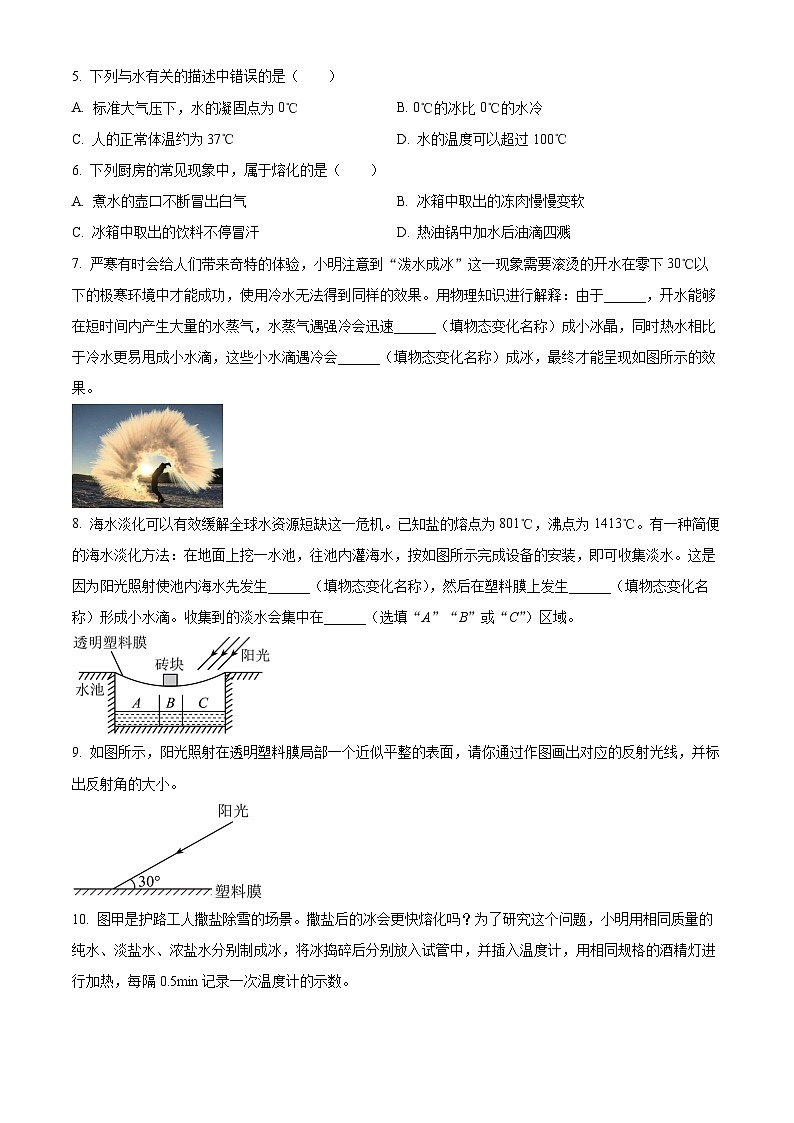 精品解析：广东省深圳市33校2024—2025学年八年级上学期期中学科素养联考物理试题（原卷版）第3页