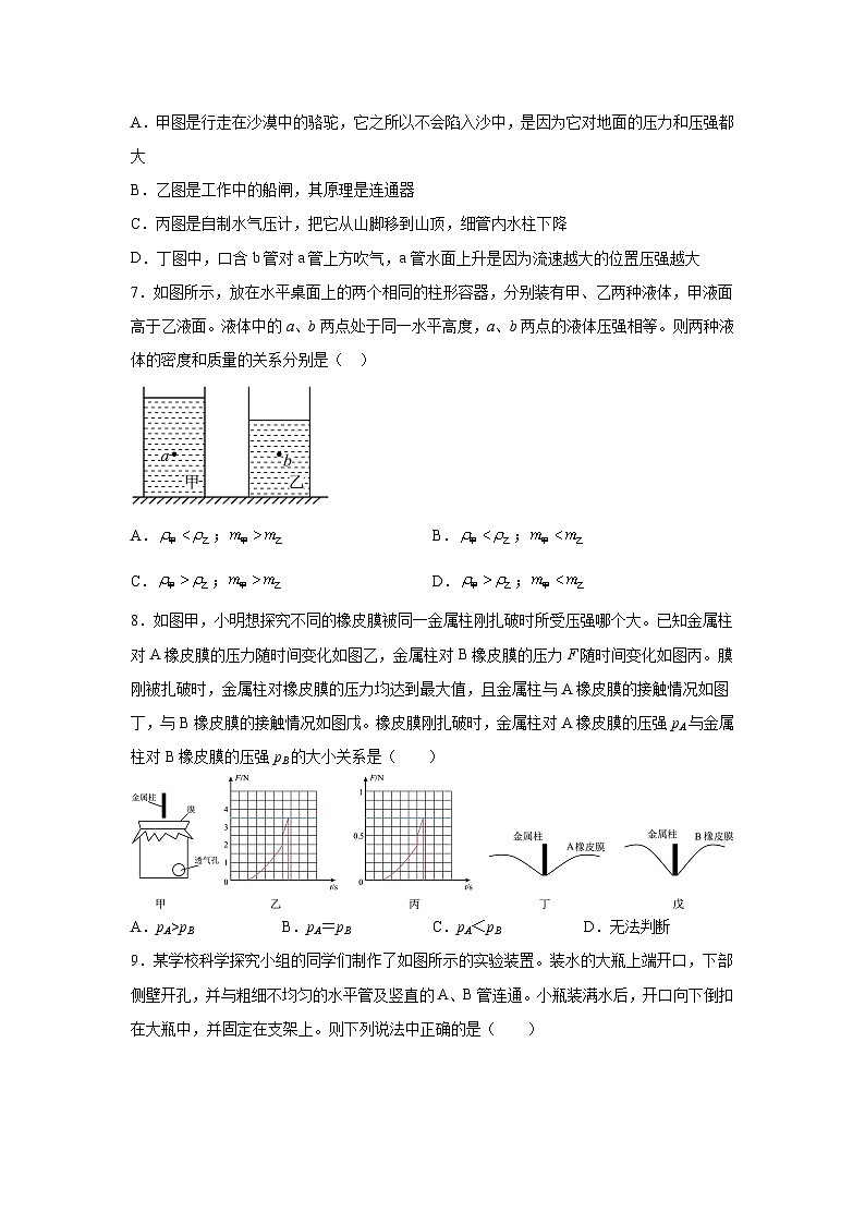 广东省广州市2023-2024学年八年级下学期期中考物理试卷第3页