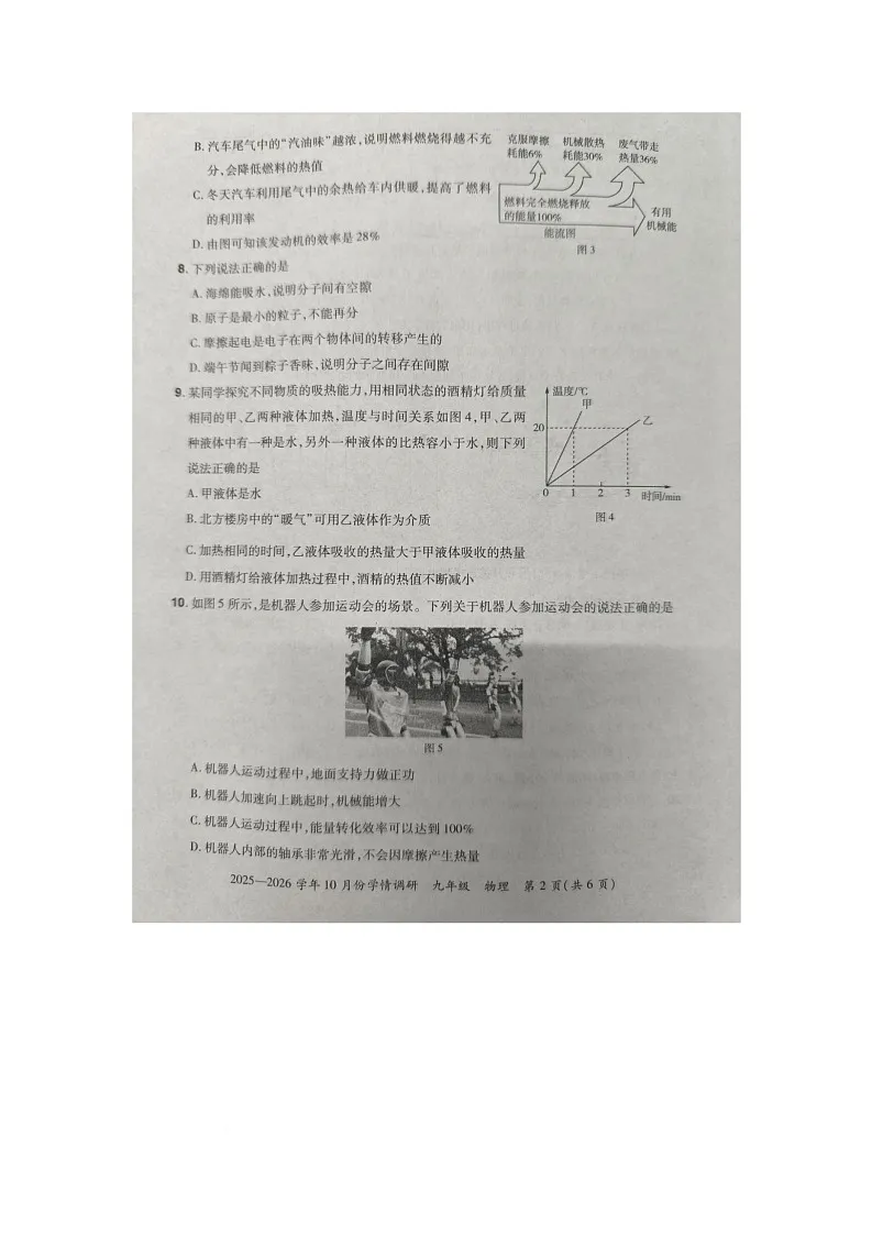 河南省洛阳市洛宁县2025-2026学年九年级上学期10月月考物理试题第2页