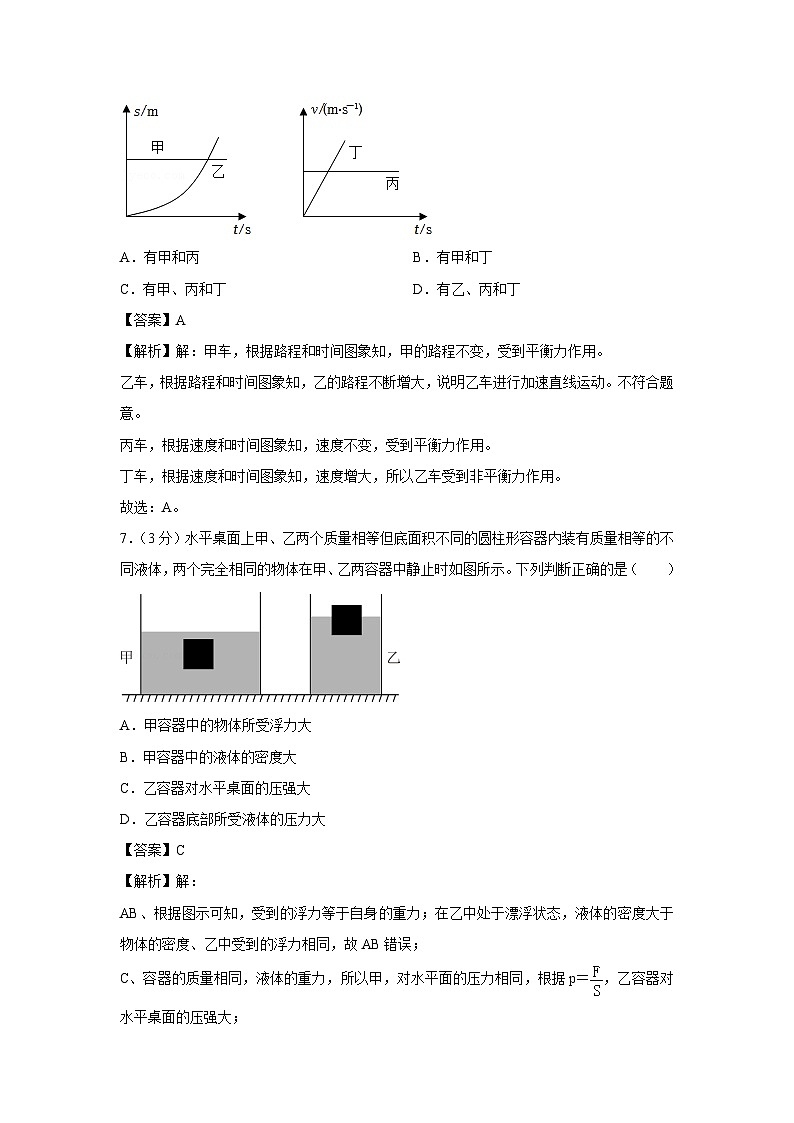 广东省惠州市大亚湾区2023-2024学年八年级下学期期末物理物理试卷第3页