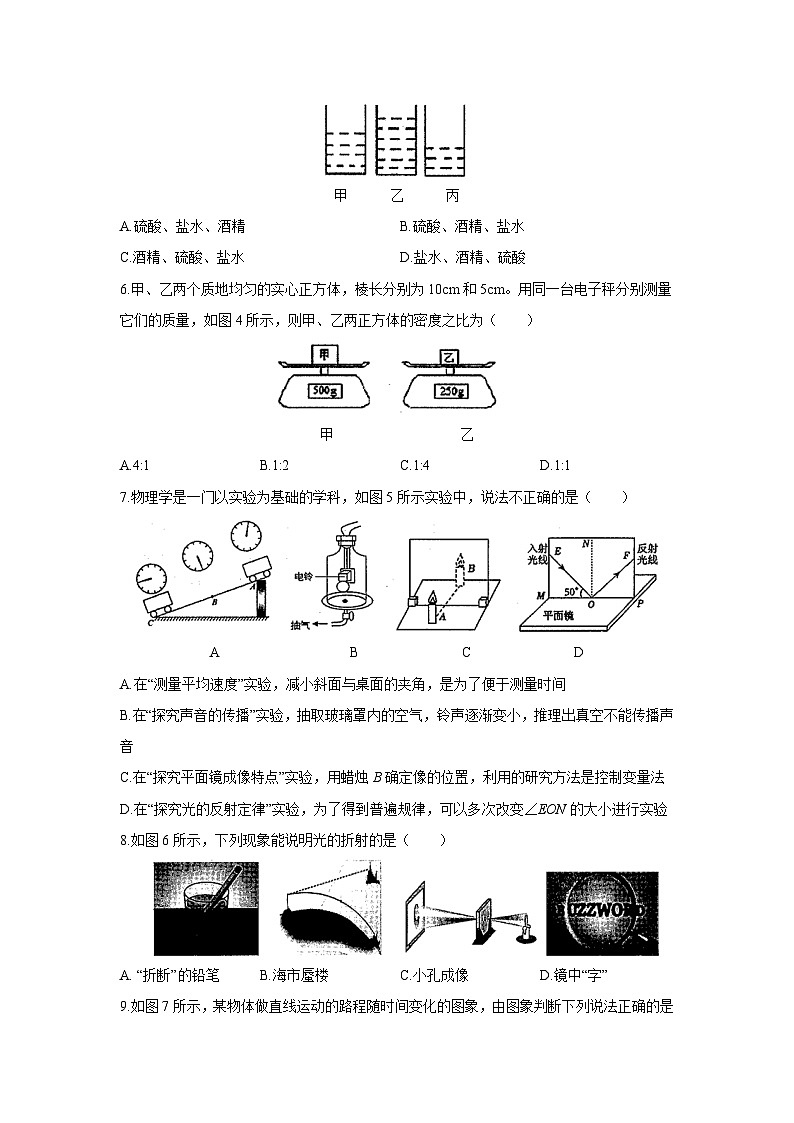 云南省昆明市西山区2023-2024学年八年级上学期期末考试物理试卷第2页