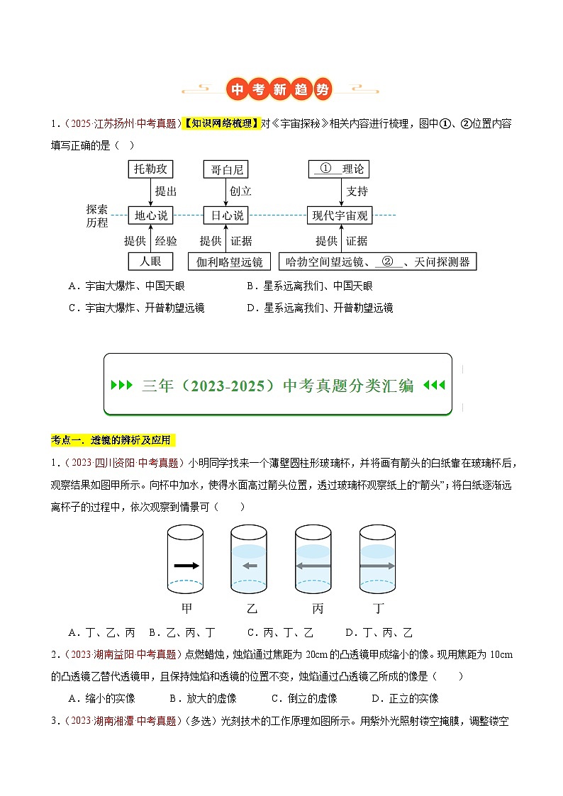 专题04 透镜及其应用（全国通用）（原卷版）第2页