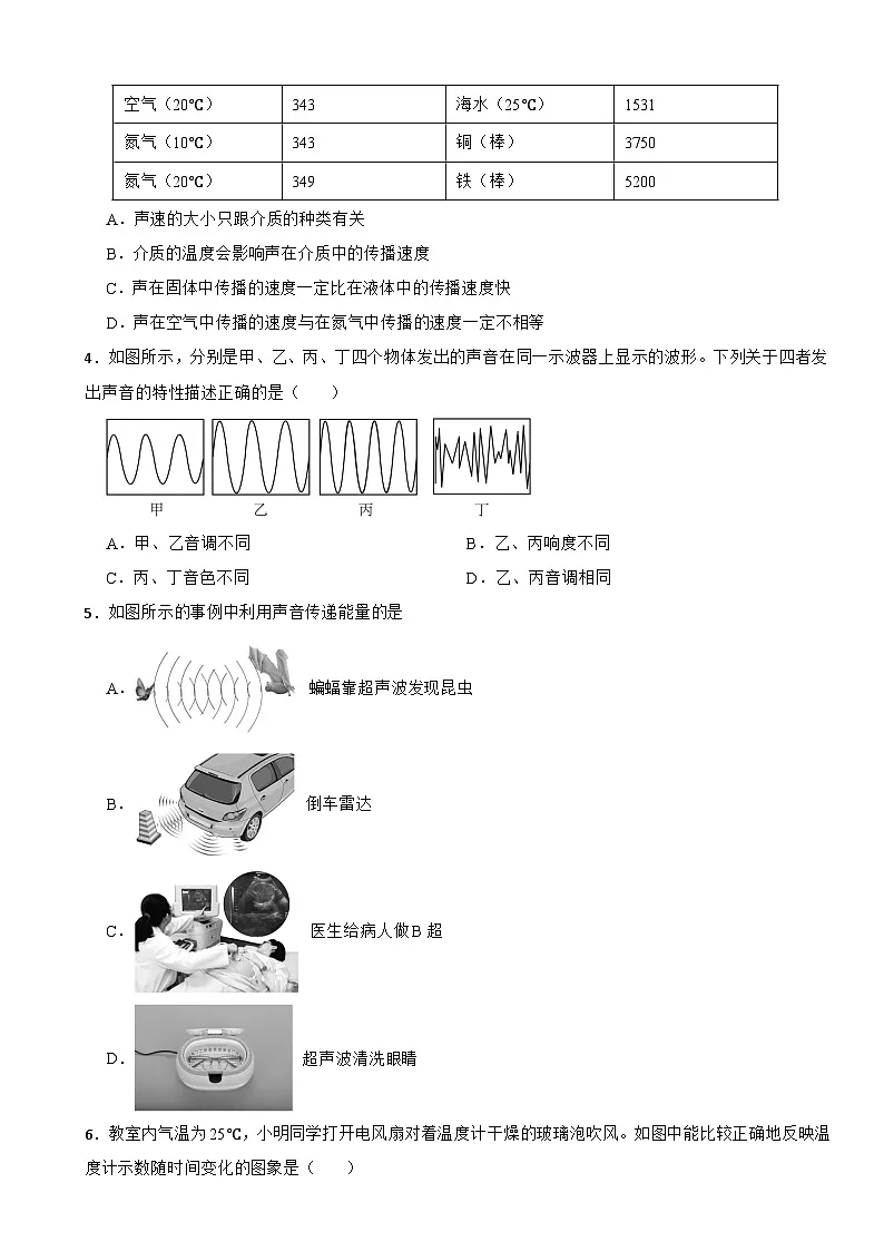 广东省广州市2025年八年级上学期期中考试物理试题附答案第2页