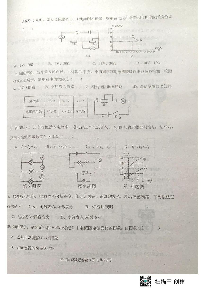 黑龙江省齐齐哈尔市部分学校联考2025-2026学年九年级上学期期中物理试题第2页