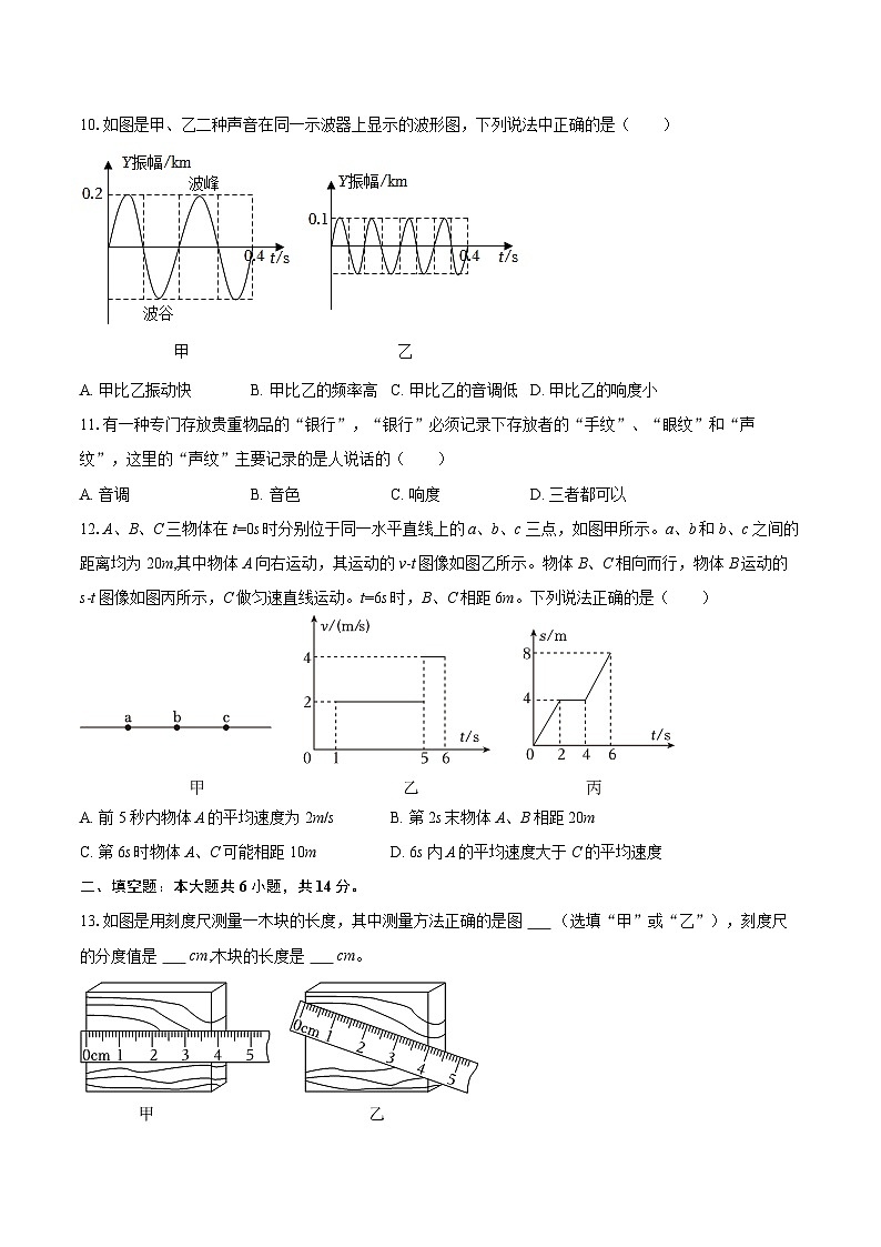 2025-2026学年山东省德州市夏津县万隆实验中学八年级（上）第一次月考物理试卷-自定义类型第3页