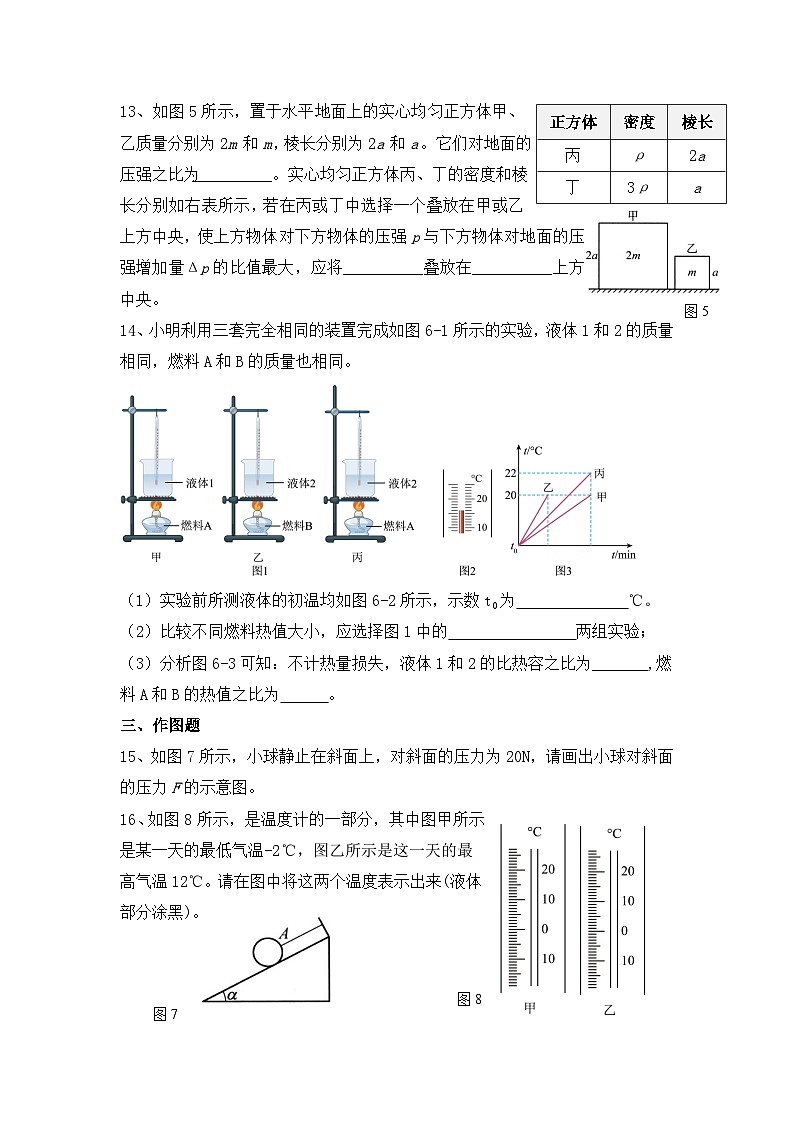 上海浦东新区民办远翔实验学校2025-2026学年九年级上学期10月测试物理试题（月考）第3页