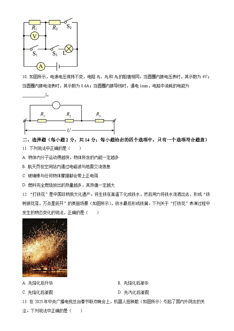 2025年安徽省芜湖市镜湖区二十八中学中考二模物理试题-A4第3页