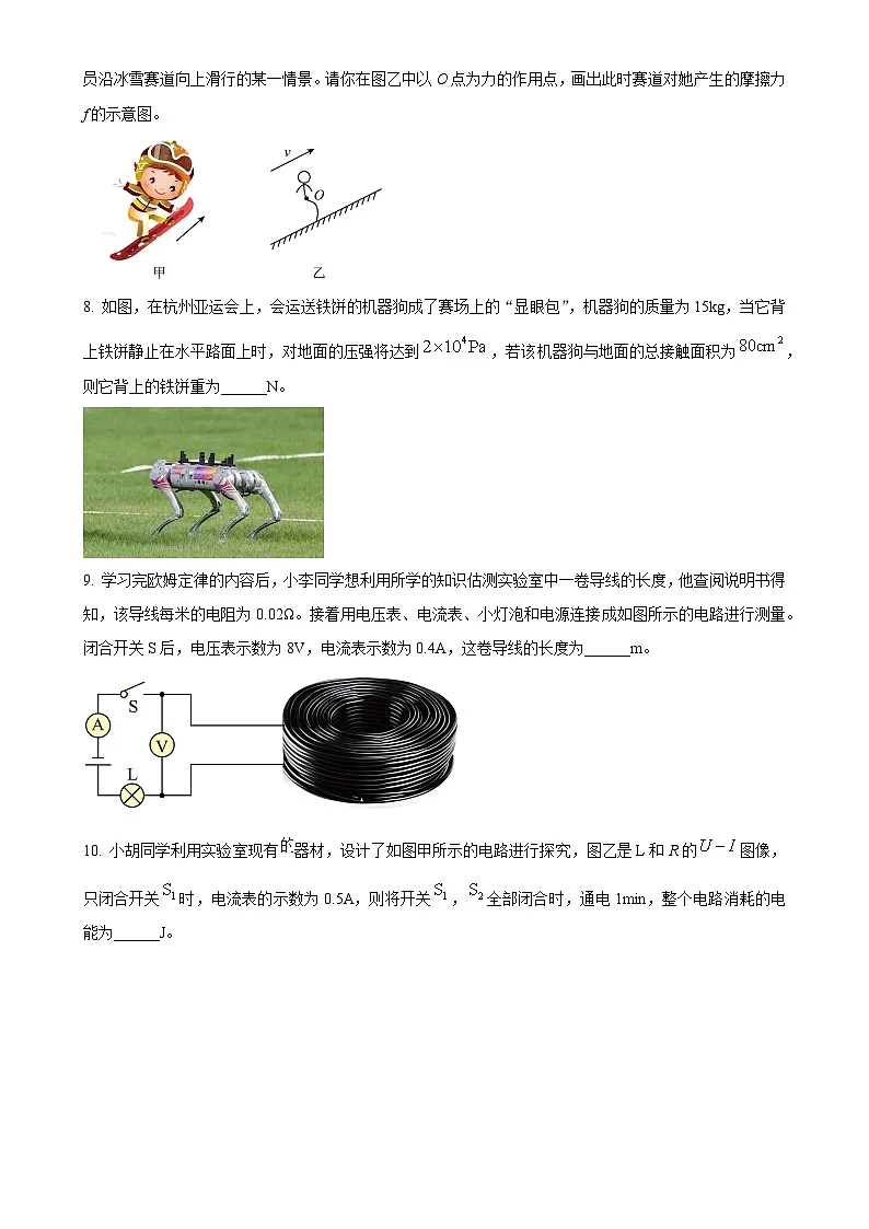 2025年安徽省合肥市新站区中考一模物理试题（原卷版）-A4第2页