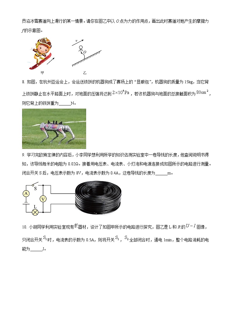 2025年安徽省合肥市新站区中考一模物理试题（原卷版）-A4第2页